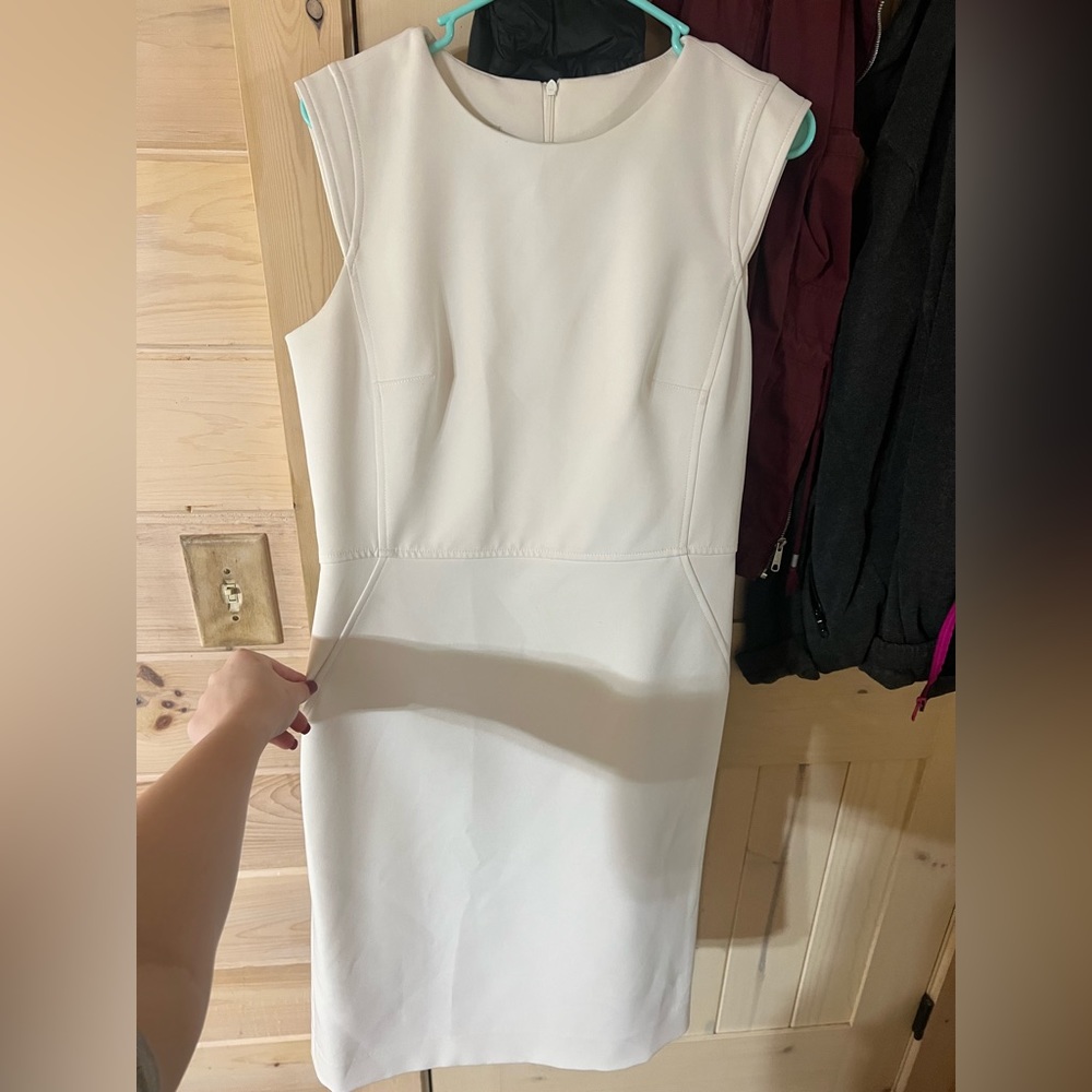 White classy knee length dress